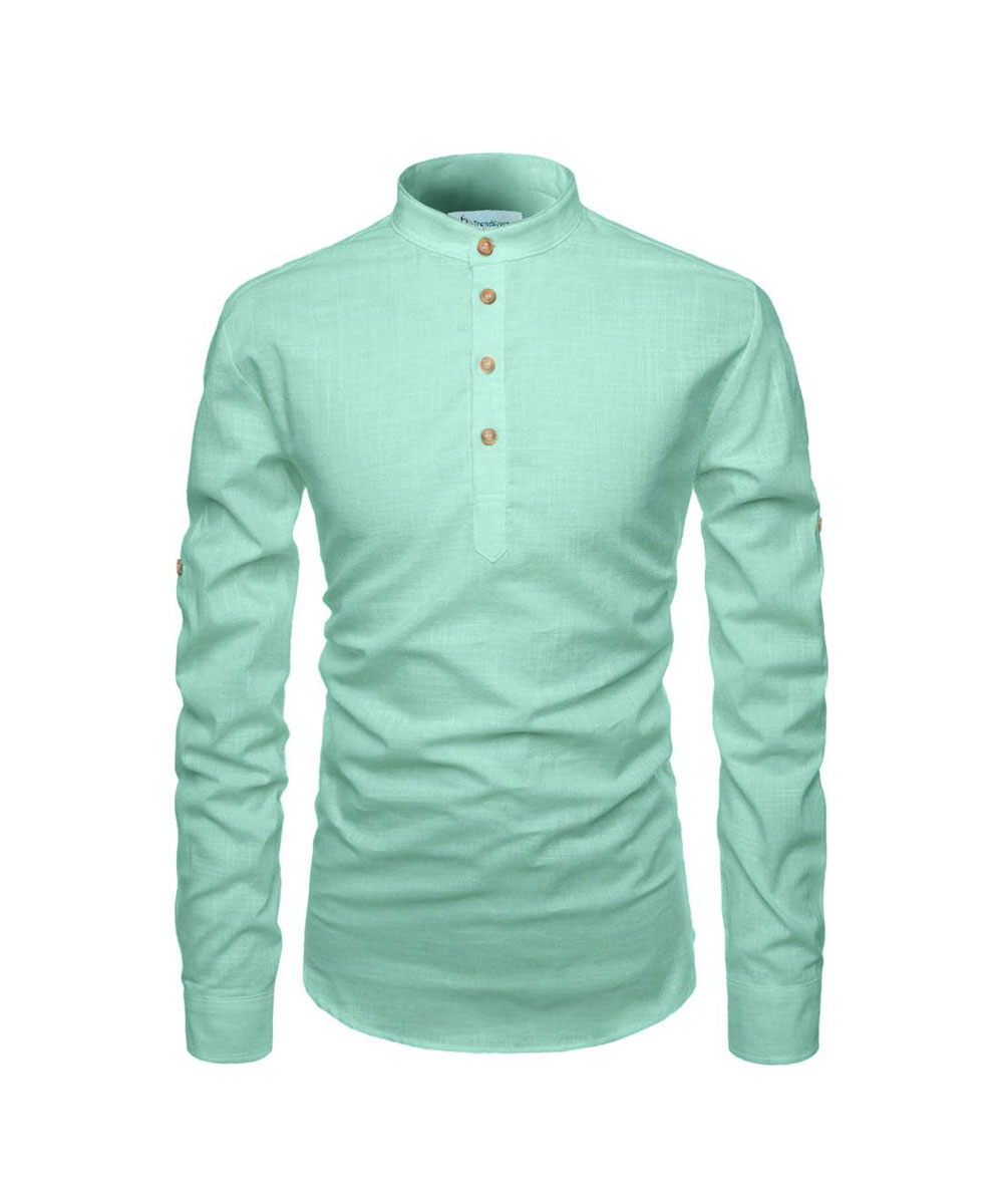 Kurta Masculina Pura Pura Lisa para Homens - Image 9