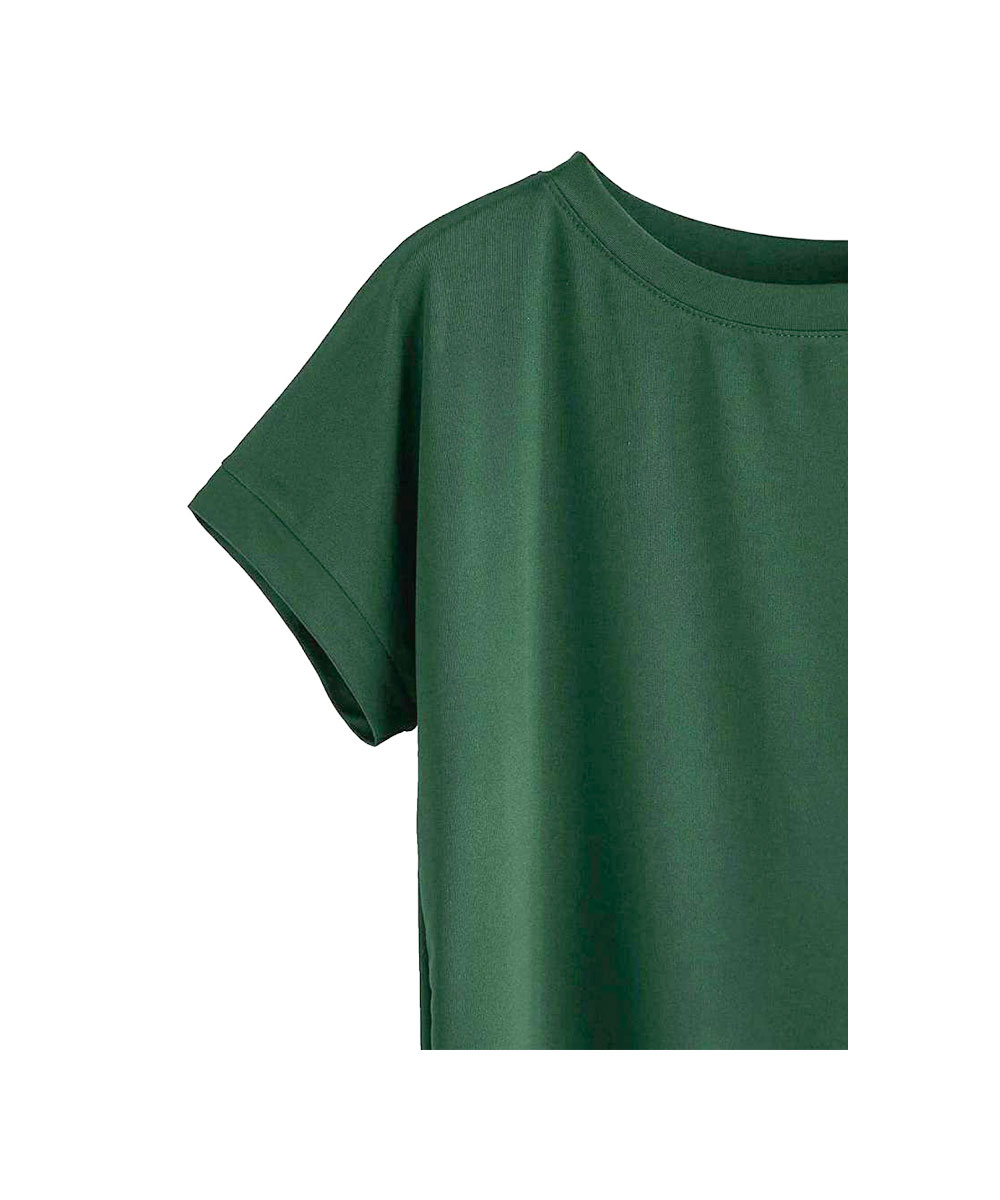 Camiseta de Algodão Feminina De Gola Redonda Sólida - Image 11