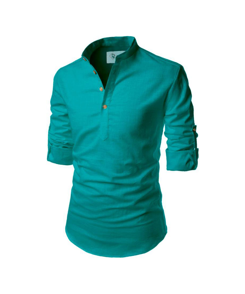 Kurta Masculina Pura Pura Lisa para Homens - Image 3