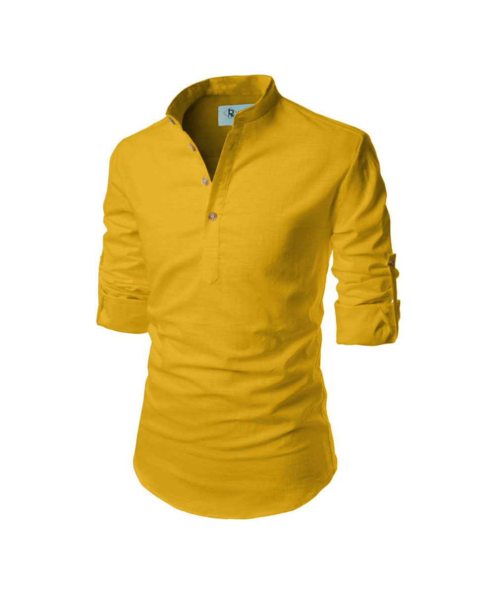 Kurta Masculina Pura Pura Lisa para Homens - Image 14