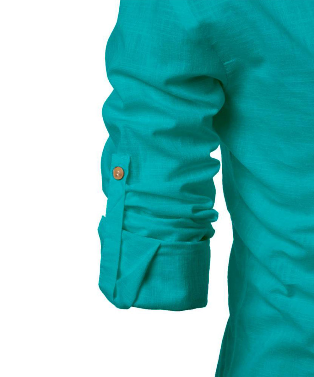 Kurta Masculina Pura Pura Lisa para Homens - Image 5