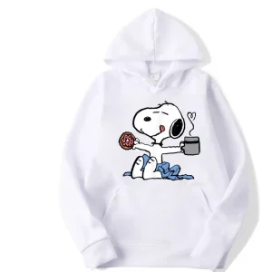 Hoodies Donut Coffee Snoopy Daily Streetwear, Moletom Vintag