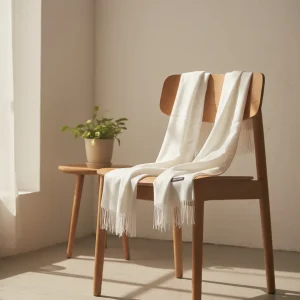 Lenço Scarf Cachecol Feminino 100% Cashmere Branco Importado