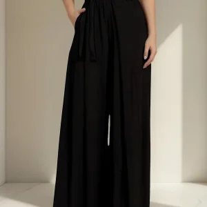 Calça Pantalona Viscose + Cinto Feminino Soltinha Leve