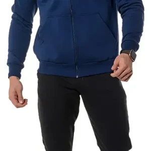 Moletom Grosso Ziper Capuz Blusa Casaco Forrado Liso