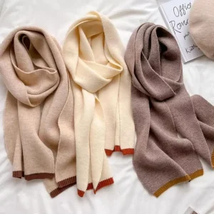 Cachecol Encharpe Elegante Cores Lisa Inverno Outono