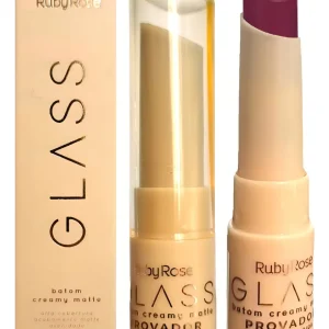 Batom Creamy Matte Glass Ruby Rose Aveludado Resistente Água Cor GL08
