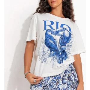 T-shirt Média Rio Tucanos Bege Farm Rio - Oficial