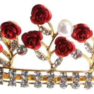 Coroa Artesanal Com Rosas E Strass Para Noiva