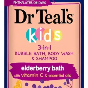 Gel Dr Teals Elderberry Bubble Bath 3 Em 1 Para Crianças