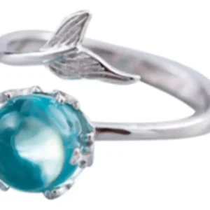 Anel Exclusivo Mermaid Foam Female Net Red Sweet Design Open