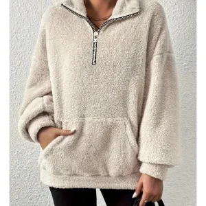 Oletom Feminino 2025 Zíper, Canga Alto E Bolsos Confortável