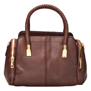 Bolsa Feminina Luxuosa Tira Colo Alça Transversal Baú Ombro Acambamento Dos Ferragens Ouro Cor Café Correia De Ombro Café Desenho Do Tecido Lisa