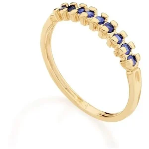 Anel Meia Aliança Rommanel Banhado Ouro Com Zirconias 511027