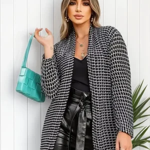 Cardigan Feminino Casaquinho Inverno Tricot Aberto