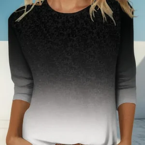 Moletom Feminino Colorido De Manga Comprida Com Decote Em V,