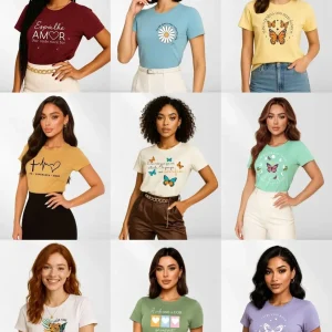 Kit 6 Blusa Feminina Malha 100% Algodão Premium Atacado Lote