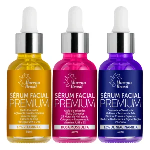 Kit 3x Sérum Vitamina C-10 + Rosa Mosqueta + Niacinamida