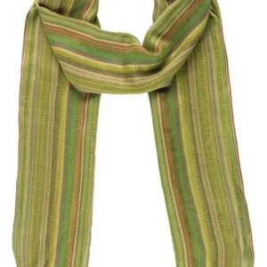 Echarpe Lenço Xale Listras Coloridas Franja Feminino Moda Cor Verde
