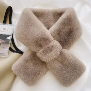 Cozy Plush Scarf With Cross Design For Cold Weather