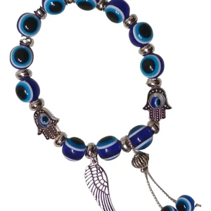 Pulseira Olho Grego Mão De Fátima Hamsá Bracelete Proteção Diâmetro 5 cm
