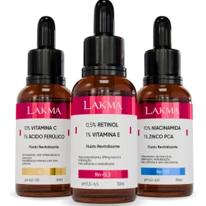 Kit 3 Séruns Vitamina C + Retinol + Niacinamida Lakma 30ml Cada Skincare