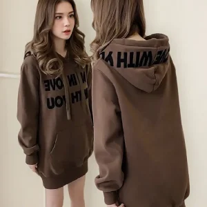 Lyp Moletom Feminino Com Capuz Forrado De Lã De Comprimento