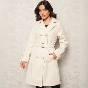 Sobretudo Feminino Casaco Longo Thench Coat Forrado Sarja
