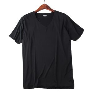 Men's Thin Ice Silk Seamless T-Shirt V-neck Short-sleeved Sports Quick-drying Youth Trendy Men's Half-sleeved T-shirt Base Shirt