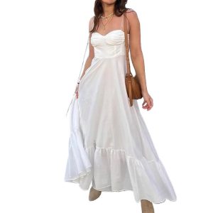 Women's Fashion Solid Color Elegant Sexy Sleeveless Strap Dress dress Women