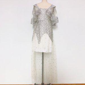 European and American independent station dress supply bell sleeve dress V-neck elegant dress women's solid color