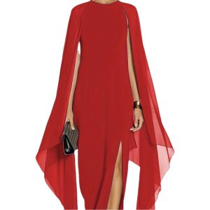 Women's clothing fashion solid color sexy split banquet party plus size dress skirt dress