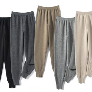 Thickened Air Layer Men's Cashmere Thermal Pants for Inner Wear, Cashmere Knit Wool Pants for Layering