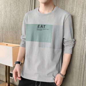 Long-Sleeved T-Shirt Men's Summer, Autumn and Winter New Thin Bottoming Shirt Korean Style Loose T-Shirt Men's Top Student T-Shirt