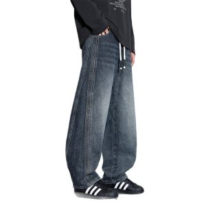 Men's Autumn Loose Fashion Durable Stylish Spring and Autumn Trendy Versatile Wide-Leg Straight Jeans