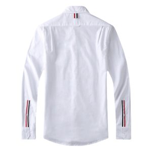 TB JL Shirt Fashion Brand Oxford Spinning White Shirt Long-sleeved New Arrival Cuff Ribbon Men's and Women's Casual White Shirt