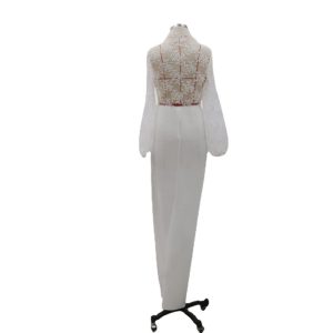 Women's fashion sexy hollow lace stitching split dress long dress dress