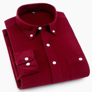 Autumn and Winter Men's Corduroy Base Shirt Japanese and Korean Style Slim-fit Solid Color Shirt Business Large Size Casual Long-sleeved Jacket