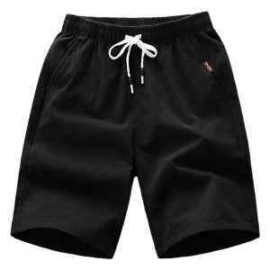 Shorts Men's Pure Cotton 5-point Pants Summer 5XL Thin Loose Large Size Sports Pants Trendy Large Pants Mid-length Pants Breeches Cotton and Linen