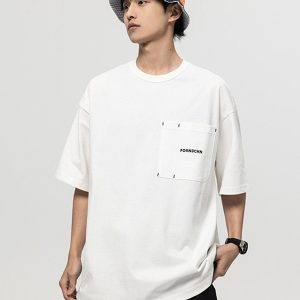 2024 Summer New Japanese Style Casual T-Shirt Men's Loose Simple Pure Cotton High Weight Short-Sleeved Half-Sleeved