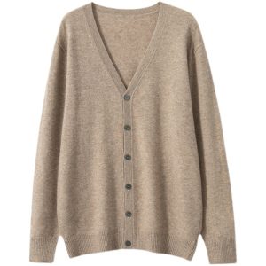 23 autumn and winter New cashmere cardigan men's V-neck buckle loose casual sweater sweater knitted coat top