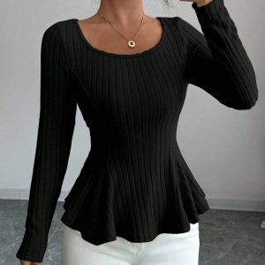 Clothing Autumn and Winter New Slim Fit Square Collar with Bow Tie on the Back and Elegant Elegant