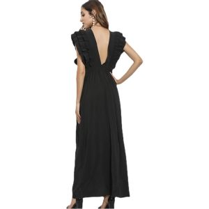 European and American Foreign Trade Summer Dress AliExpress Evening Dress V-Neck Chiffon Ear Long Dress
