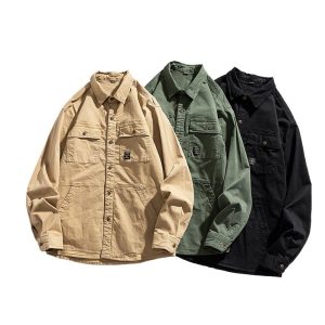 Men's Korean-style Retro Shirt Long-sleeved Lapel Shirt Men's Style Style Trendy Handsome Design Style Loose Fashion Brand Cardigan Jacket