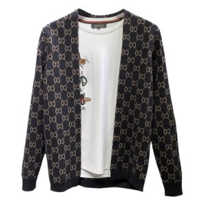 Trendy brand Internet celebrity guy autumn personalized pattern knitted cardigan men's Korean-style trendy simple casual coat