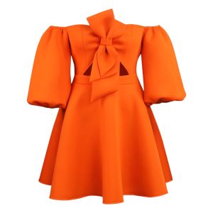 Women's clothing fashion solid color sexy hollow bow stitching tube top dress dress