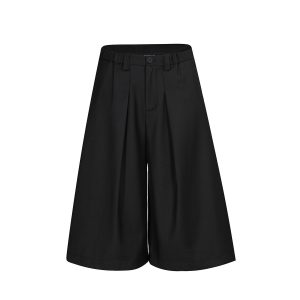 D2509 American Retro Unisex Style Trendy Pleated Design Men's Loose Casual Cropped Cropped Trousers